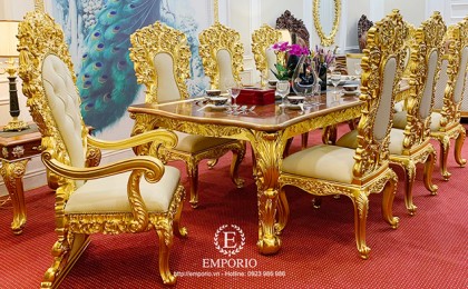 Classic gold plated dining table 