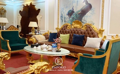 Classical furniture - Gold inlaid sofa 6196