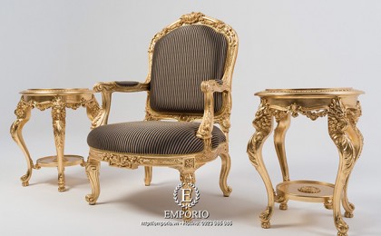 Neoclassical Furniture - Gold inlaid sofa 6275