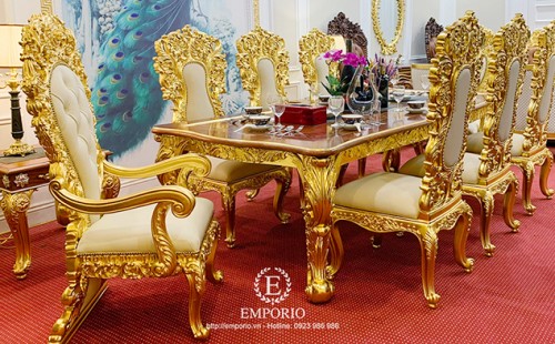 Classic gold plated dining table 