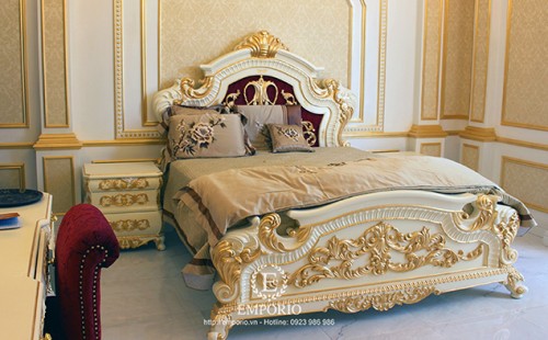 Bed inlaid with gold